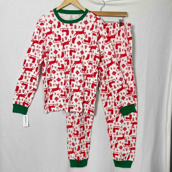 Carter's Other - Carter's NWT Christmas Reindeer Long Sleeve Cotton Pajama Set Unisex Adult Sz XL